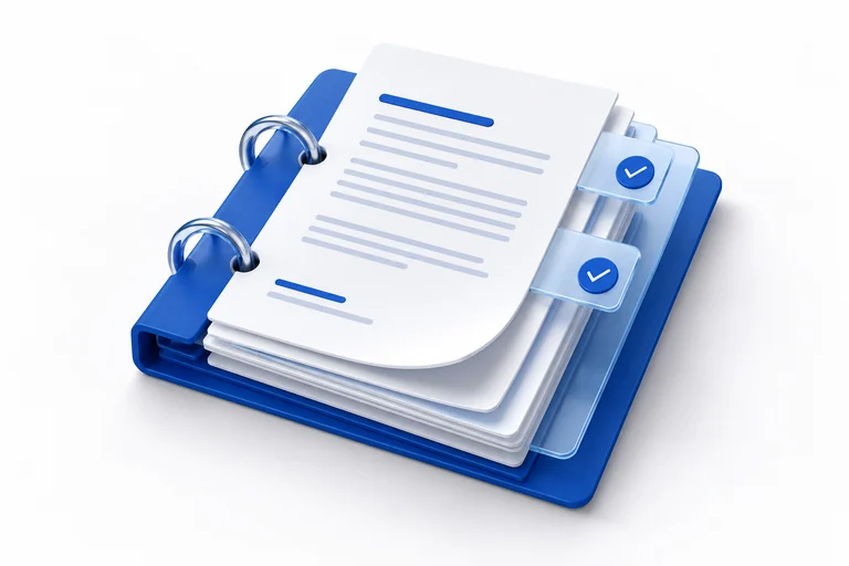 Layered contract records secured within an insurance placement binder.