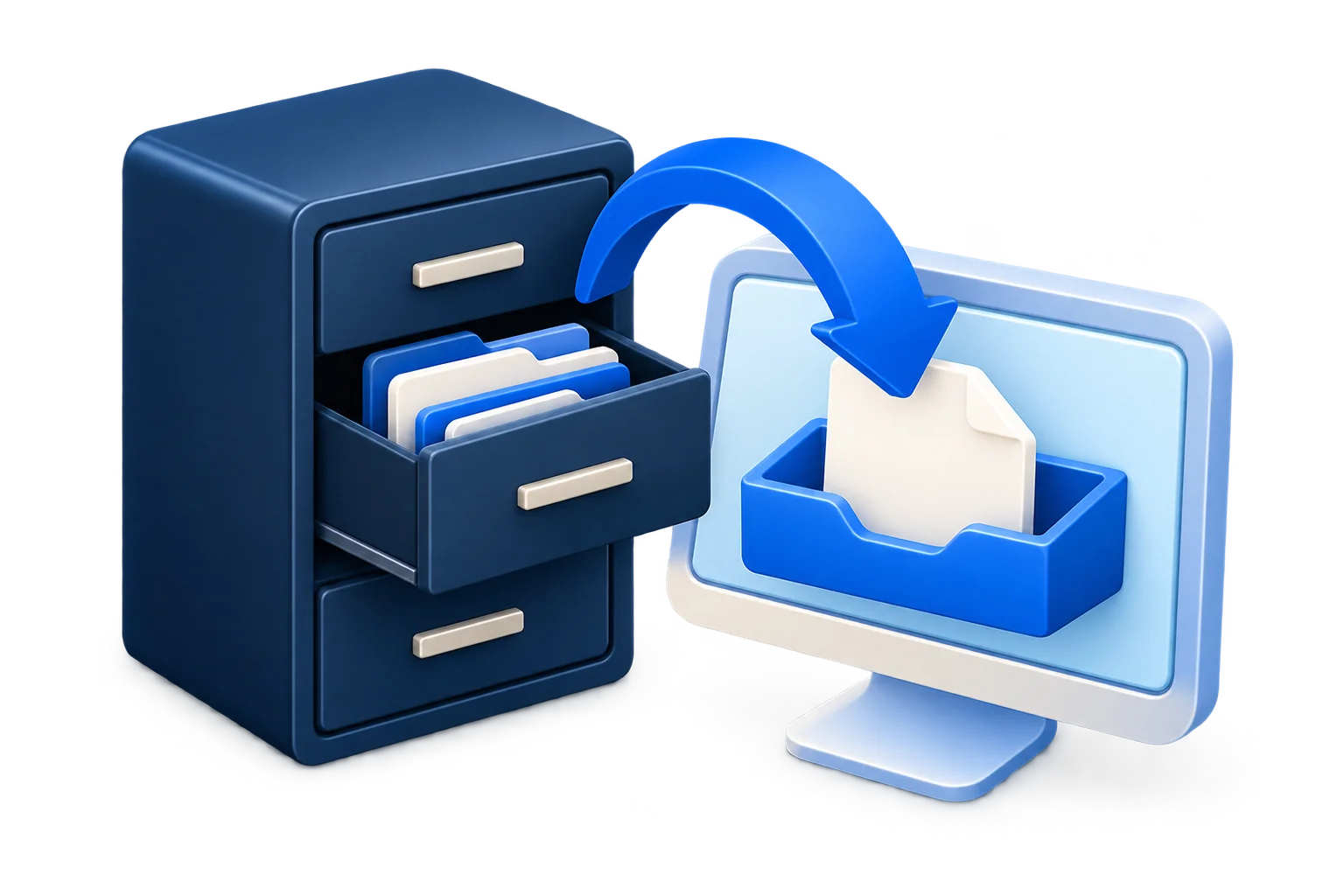 Archived files downloading into an agency system